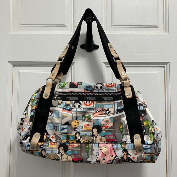 LeSportsac x TOKIDOKI "Gioco" duffle shoulder bag NWOT RARE Collector's Item NEW - Picture 1 of 16